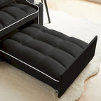 Fauteuil-lit convertible 3-en-1 gris/noir, simple, avec lit gigogne réglable