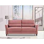 Canapé 3 places en velours style Mid-Century Modern de 198 cm — Rose / Gris / Ivoire / Bleu foncé