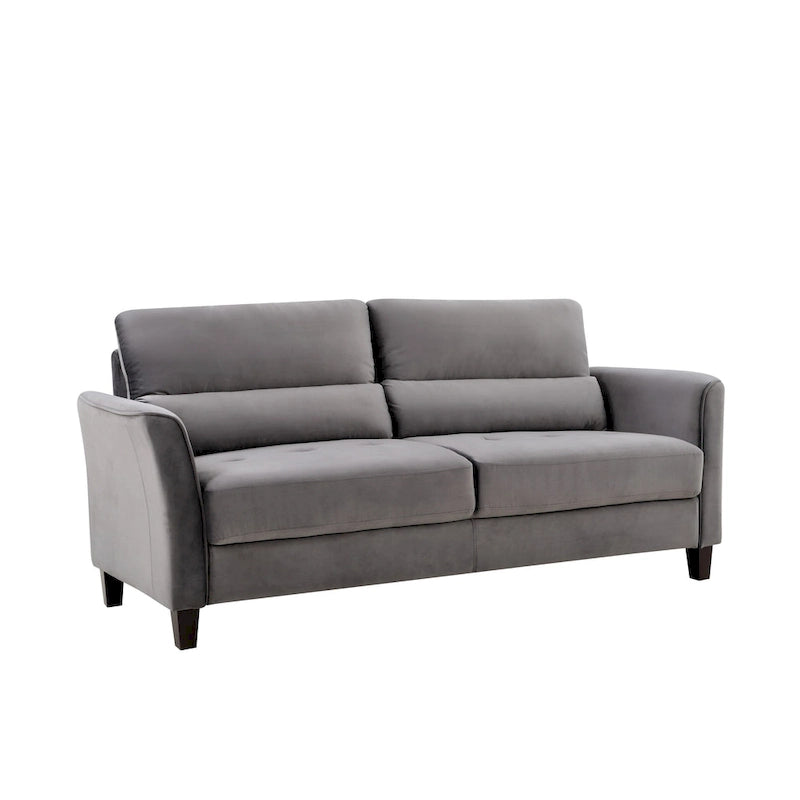 Canapé 3 places en velours style Mid-Century Modern de 198 cm — Rose / Gris / Ivoire / Bleu foncé
