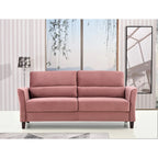 Canapé 3 places en velours style Mid-Century Modern de 198 cm — Rose / Gris / Ivoire / Bleu foncé