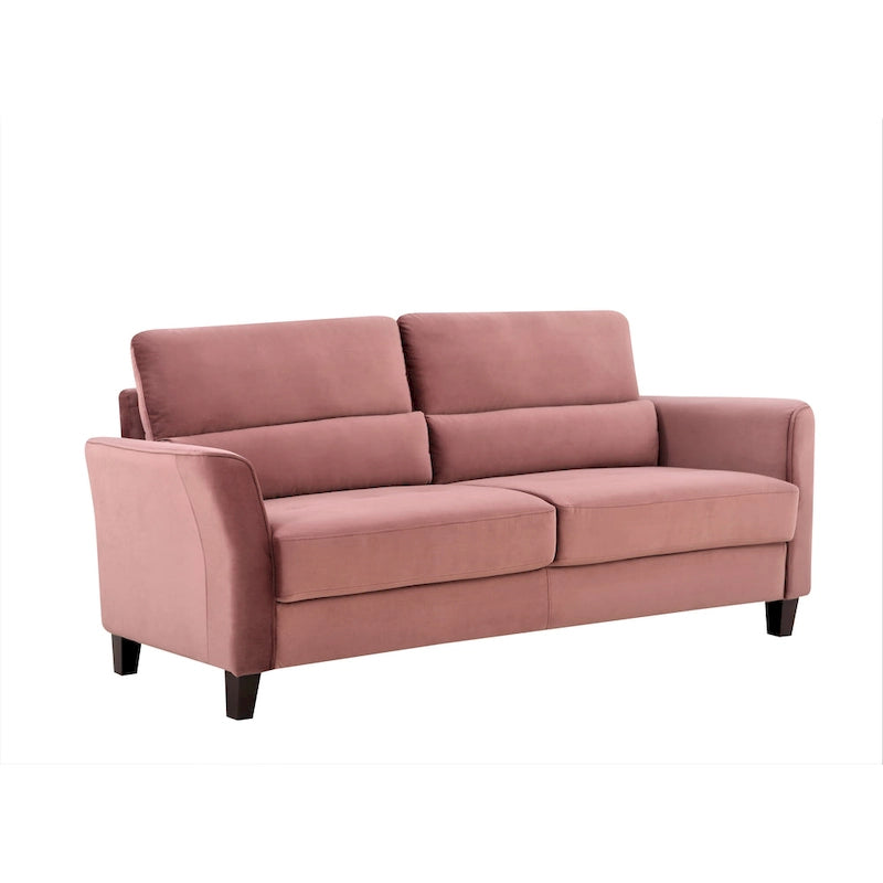 Canapé 3 places en velours style Mid-Century Modern de 198 cm — Rose / Gris / Ivoire / Bleu foncé