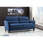 Canapé 3 places en velours style Mid-Century Modern de 198 cm — Rose / Gris / Ivoire / Bleu foncé