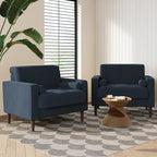 Fauteuil d'appoint en velours côtelé – Gris / Beige / Jaune / Vert / Bleu marine, à l'unité ou par lot de 2