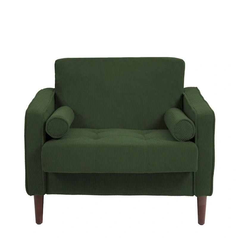 Fauteuil d'appoint en velours côtelé – Gris / Beige / Jaune / Vert / Bleu marine, à l'unité ou par lot de 2