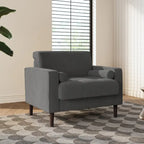 Fauteuil d'appoint en velours côtelé – Gris / Beige / Jaune / Vert / Bleu marine, à l'unité ou par lot de 2