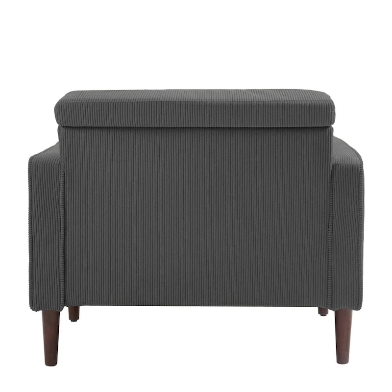 Fauteuil d'appoint en velours côtelé – Gris / Beige / Jaune / Vert / Bleu marine, à l'unité ou par lot de 2