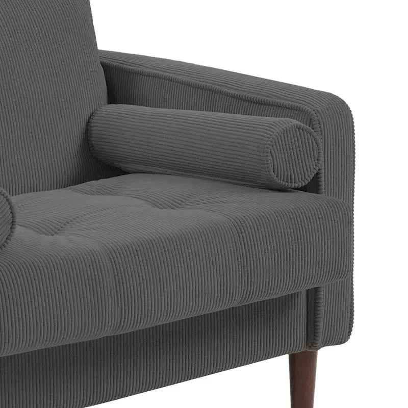 Fauteuil d'appoint en velours côtelé – Gris / Beige / Jaune / Vert / Bleu marine, à l'unité ou par lot de 2