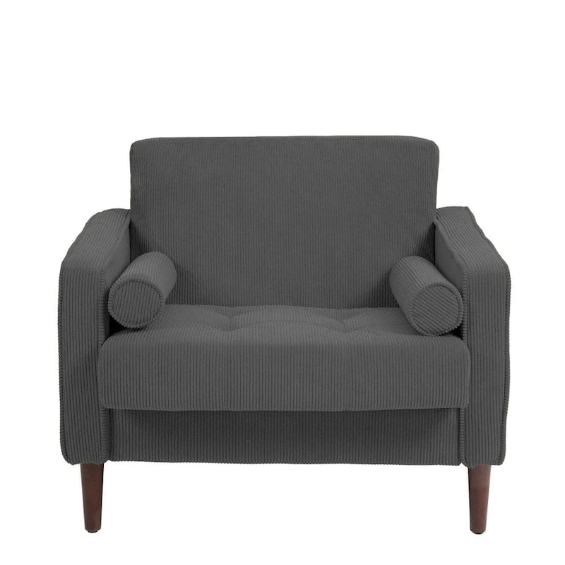 Fauteuil d'appoint en velours côtelé – Gris / Beige / Jaune / Vert / Bleu marine, à l'unité ou par lot de 2