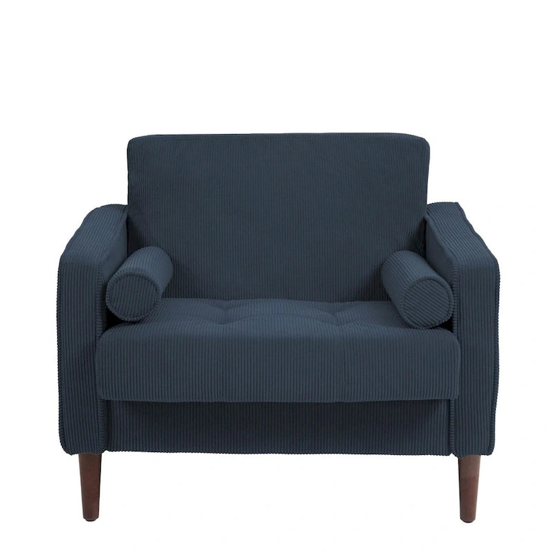 Fauteuil d'appoint en velours côtelé – Gris / Beige / Jaune / Vert / Bleu marine, à l'unité ou par lot de 2