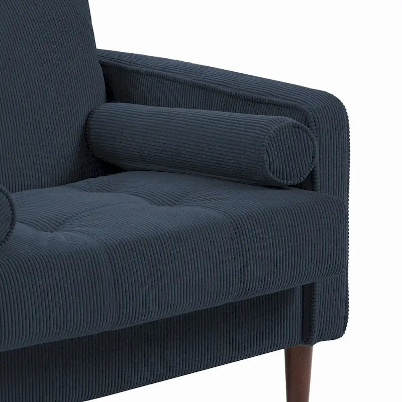 Fauteuil d'appoint en velours côtelé – Gris / Beige / Jaune / Vert / Bleu marine, à l'unité ou par lot de 2