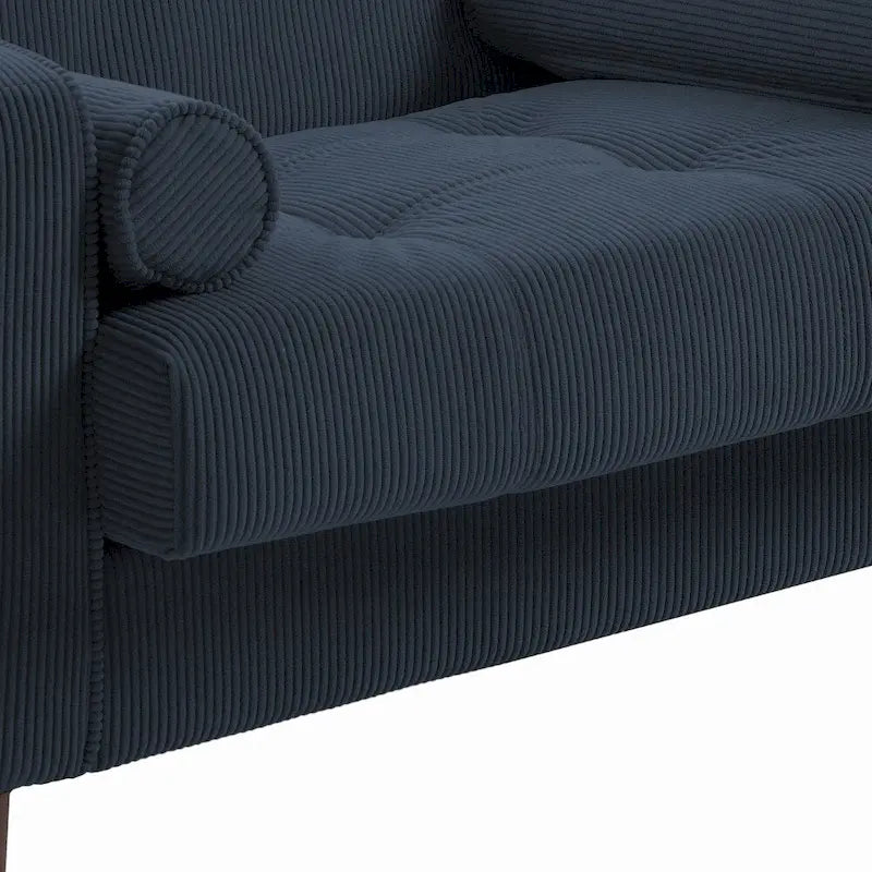 Fauteuil d'appoint en velours côtelé – Gris / Beige / Jaune / Vert / Bleu marine, à l'unité ou par lot de 2