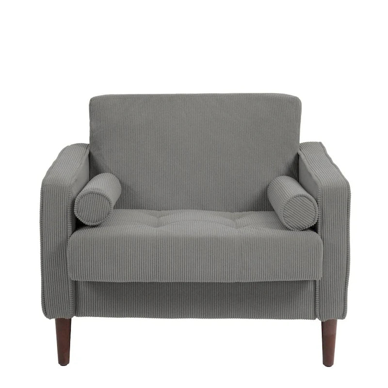 Fauteuil d'appoint en velours côtelé – Gris / Beige / Jaune / Vert / Bleu marine, à l'unité ou par lot de 2