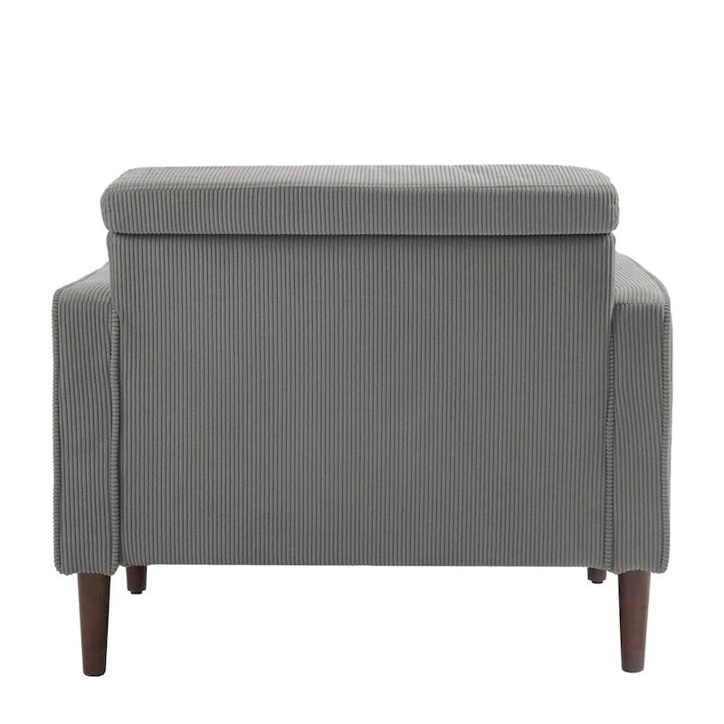 Fauteuil d'appoint en velours côtelé – Gris / Beige / Jaune / Vert / Bleu marine, à l'unité ou par lot de 2