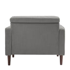 Fauteuil d'appoint en velours côtelé – Gris / Beige / Jaune / Vert / Bleu marine, à l'unité ou par lot de 2