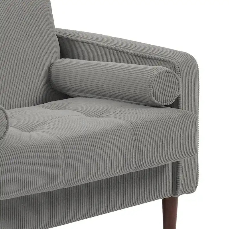 Fauteuil d'appoint en velours côtelé – Gris / Beige / Jaune / Vert / Bleu marine, à l'unité ou par lot de 2