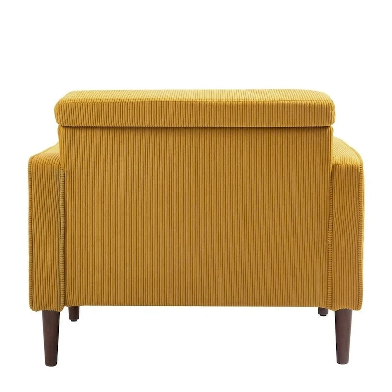 Fauteuil d'appoint en velours côtelé – Gris / Beige / Jaune / Vert / Bleu marine, à l'unité ou par lot de 2