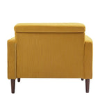 Fauteuil d'appoint en velours côtelé – Gris / Beige / Jaune / Vert / Bleu marine, à l'unité ou par lot de 2