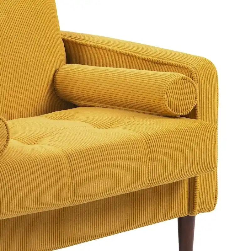 Fauteuil d'appoint en velours côtelé – Gris / Beige / Jaune / Vert / Bleu marine, à l'unité ou par lot de 2