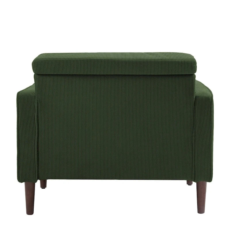 Fauteuil d'appoint en velours côtelé – Gris / Beige / Jaune / Vert / Bleu marine, à l'unité ou par lot de 2