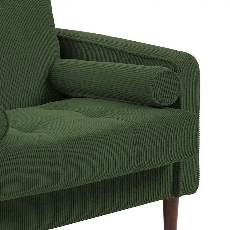 Fauteuil d'appoint en velours côtelé – Gris / Beige / Jaune / Vert / Bleu marine, à l'unité ou par lot de 2