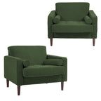 Fauteuil d'appoint en velours côtelé – Gris / Beige / Jaune / Vert / Bleu marine, à l'unité ou par lot de 2