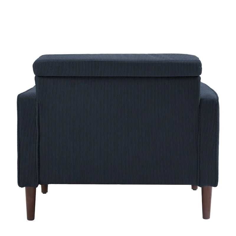 Fauteuil d'appoint en velours côtelé – Gris / Beige / Jaune / Vert / Bleu marine, à l'unité ou par lot de 2