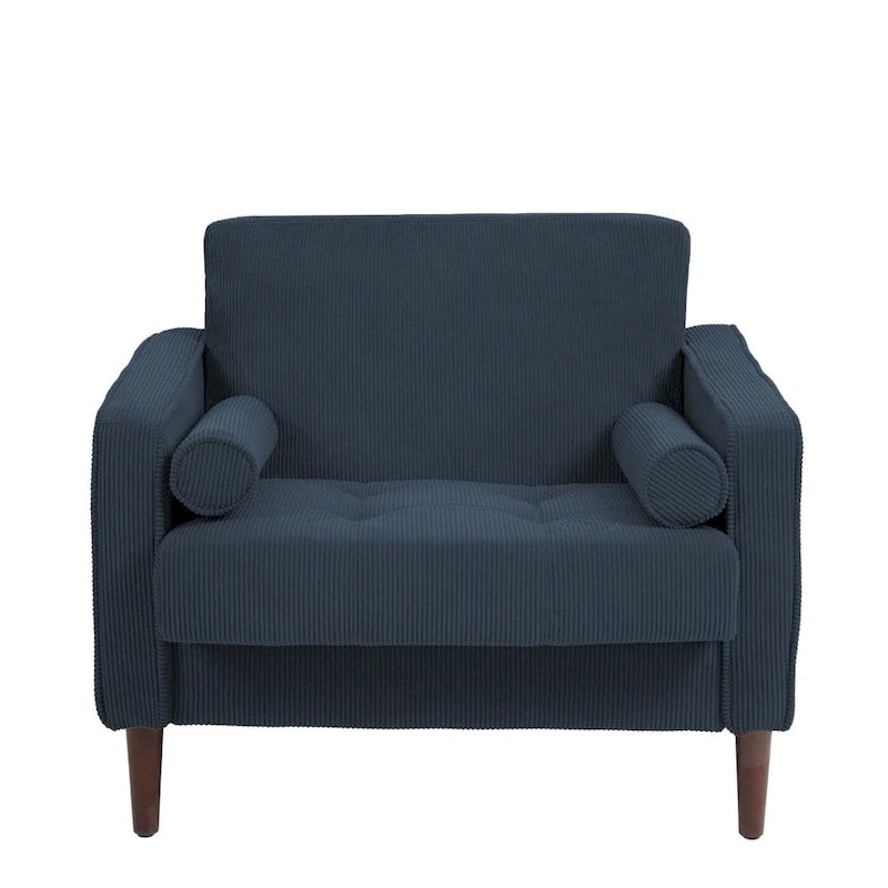 Fauteuil d'appoint en velours côtelé – Gris / Beige / Jaune / Vert / Bleu marine, à l'unité ou par lot de 2