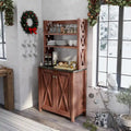 Yeer Rustic Walnut Wood Multi-storage Hutch by Furniture of America
