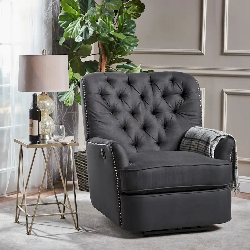 Fauteuil inclinable électrique en tissu capitonné – Capitonnage, Clous décoratifs, Monoplace, Multicolore
