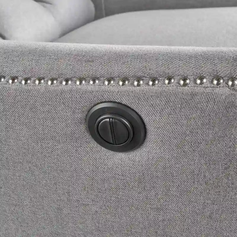 Fauteuil inclinable électrique en tissu capitonné – Capitonnage, Clous décoratifs, Monoplace, Multicolore