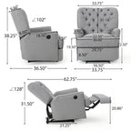 Fauteuil inclinable électrique en tissu capitonné – Capitonnage, Clous décoratifs, Monoplace, Multicolore
