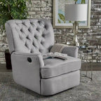Fauteuil inclinable électrique en tissu capitonné – Capitonnage, Clous décoratifs, Monoplace, Multicolore