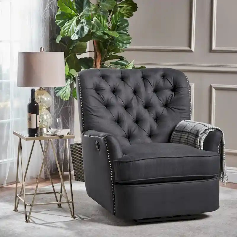 Fauteuil inclinable électrique en tissu capitonné – Capitonnage, Clous décoratifs, Monoplace, Multicolore
