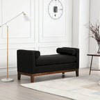 Banc rembourré en bouclette noir / gris clair / caramel / ivoire / vert