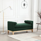 Banc rembourré en bouclette noir / gris clair / caramel / ivoire / vert