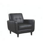 Fauteuil d'appoint Cappuccino en similicuir noir – Monoplace