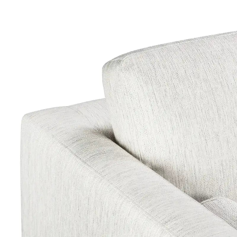 Canapé 3 places en tissu capitonné avec traversins et pieds en noyer — Plusieurs coloris