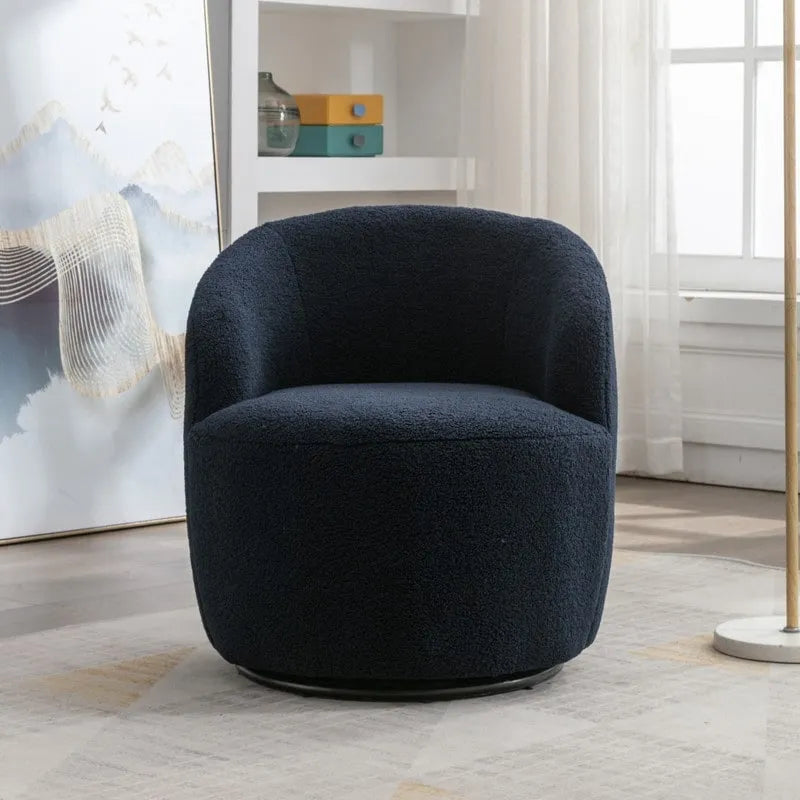 Fauteuil baril pivotant à 360° en tissu Teddy, 1 place – Plusieurs coloris