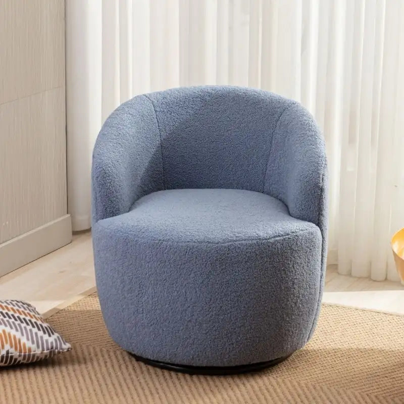 Fauteuil baril pivotant à 360° en tissu Teddy, 1 place – Plusieurs coloris