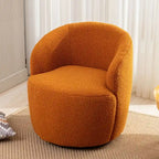 Fauteuil baril pivotant à 360° en tissu Teddy, 1 place – Plusieurs coloris