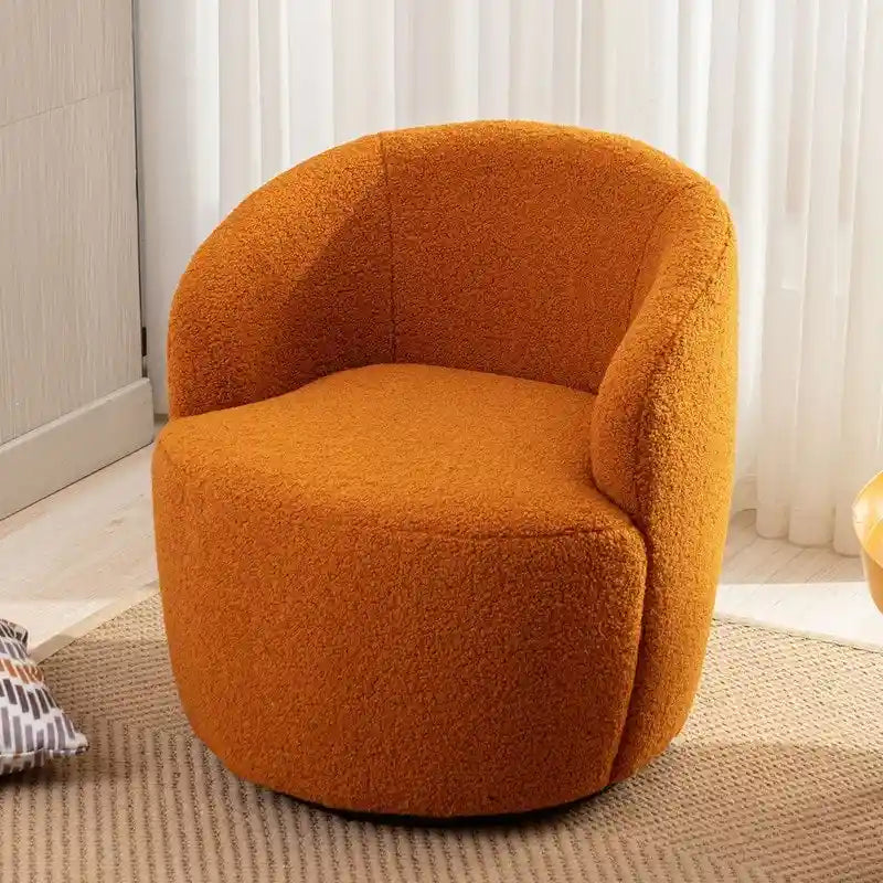 Fauteuil baril pivotant à 360° en tissu Teddy, 1 place – Plusieurs coloris
