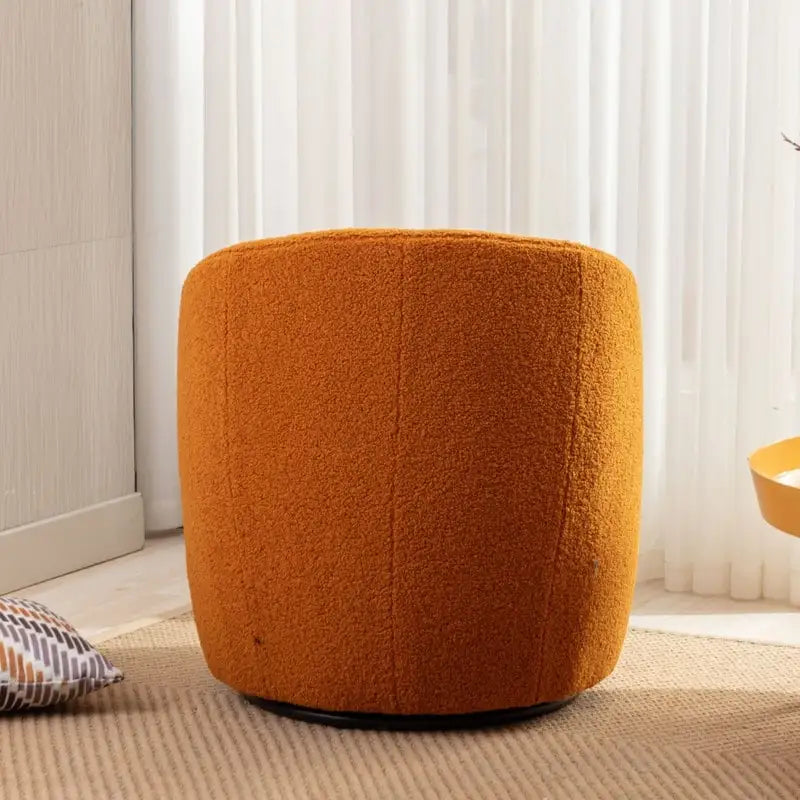 Fauteuil baril pivotant à 360° en tissu Teddy, 1 place – Plusieurs coloris
