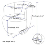 Fauteuil baril pivotant à 360° en tissu Teddy, 1 place – Plusieurs coloris