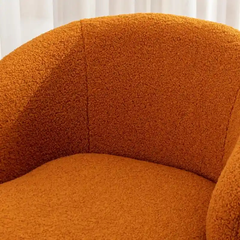 Fauteuil baril pivotant à 360° en tissu Teddy, 1 place – Plusieurs coloris