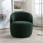Fauteuil baril pivotant à 360° en tissu Teddy, 1 place – Plusieurs coloris