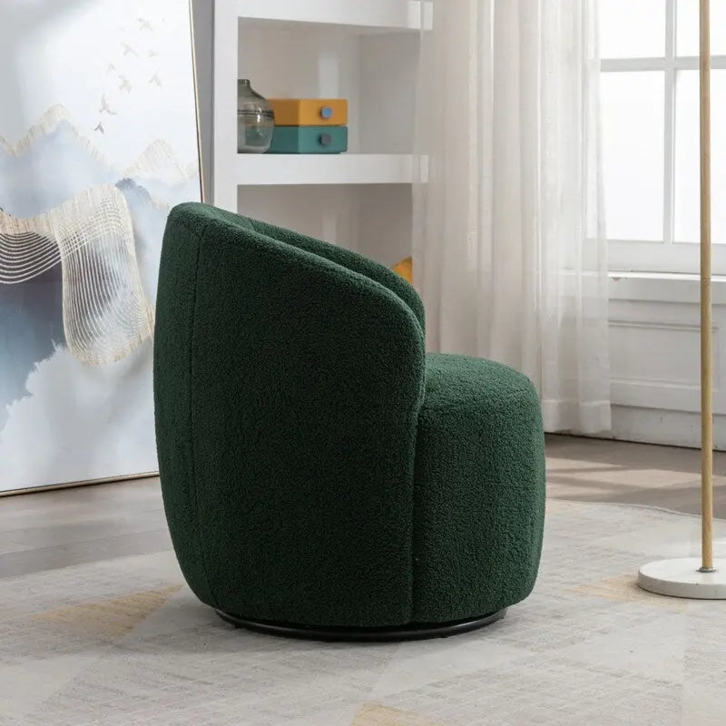 Fauteuil baril pivotant à 360° en tissu Teddy, 1 place – Plusieurs coloris