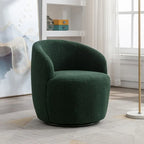 Fauteuil baril pivotant à 360° en tissu Teddy, 1 place – Plusieurs coloris