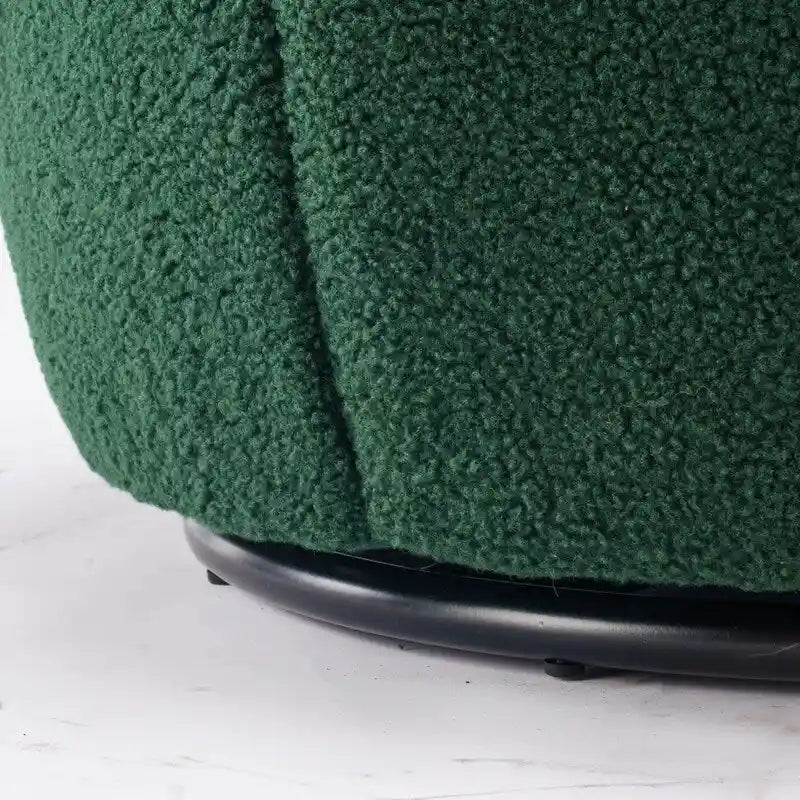 Fauteuil baril pivotant à 360° en tissu Teddy, 1 place – Plusieurs coloris