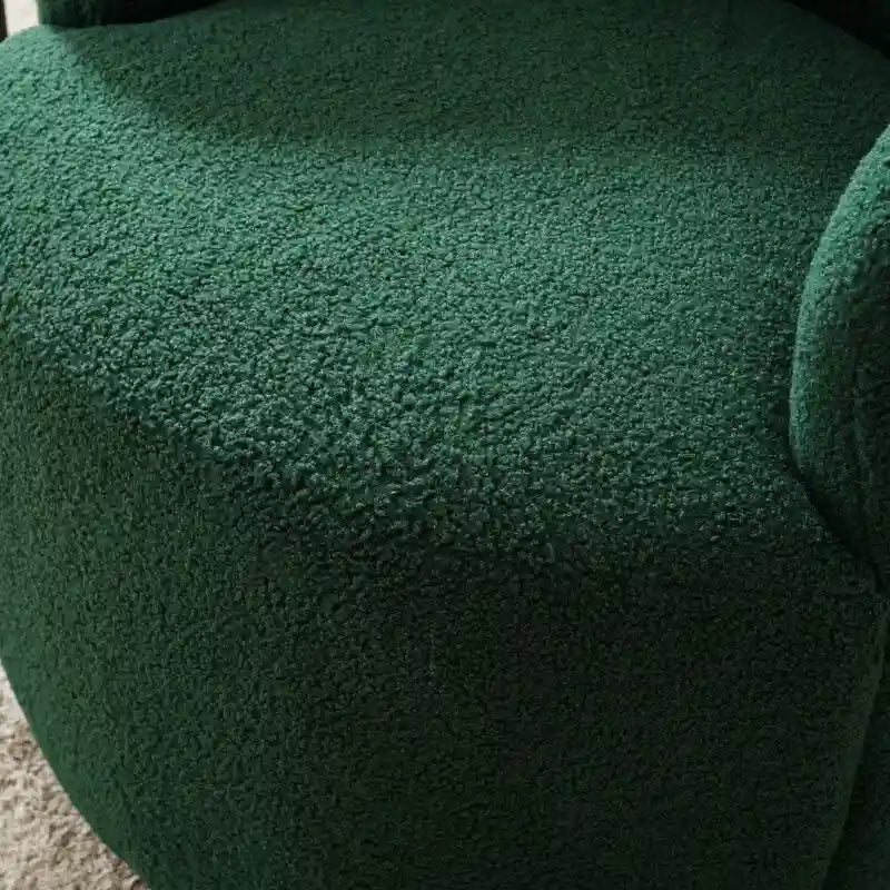 Fauteuil baril pivotant à 360° en tissu Teddy, 1 place – Plusieurs coloris