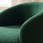 Fauteuil baril pivotant à 360° en tissu Teddy, 1 place – Plusieurs coloris